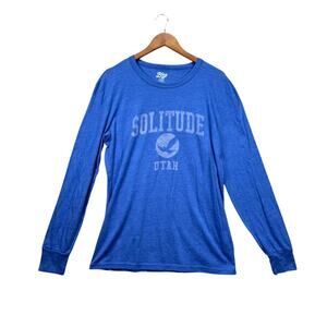 Solitude Utah UT Travel Meditation National Parks Long Sleeve Blue T-Shirt sz M
